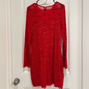 Fitted Lacey red dress